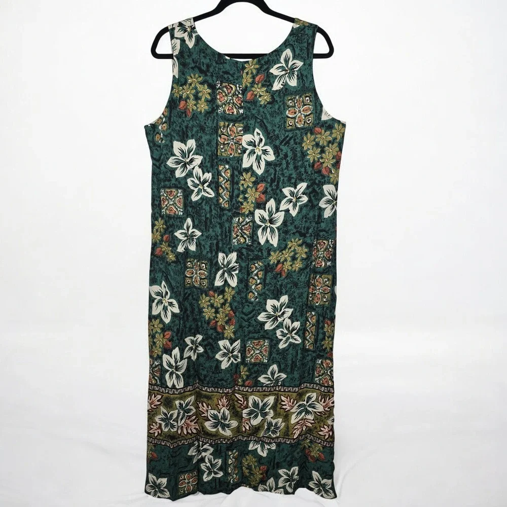 VTG Hilo Hattie Hawaii Midi Dress Matching Hawaiian Shirt Set Woman Medium/Large - Picture 10 of 13